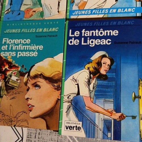 Lot De 7 Jeune Filles en Blanc Suzanne Pairault Bibliothèque Verte Ancien Hachet - Imagen 6 de 10