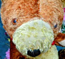 Mohair Antique Teddy Bear Excelsior Stuffed gold jointed large 26" early 1900s