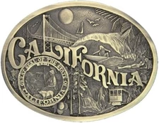 Montana Silversmiths Men's California State Heritage Attitude Belt Buckle Gold