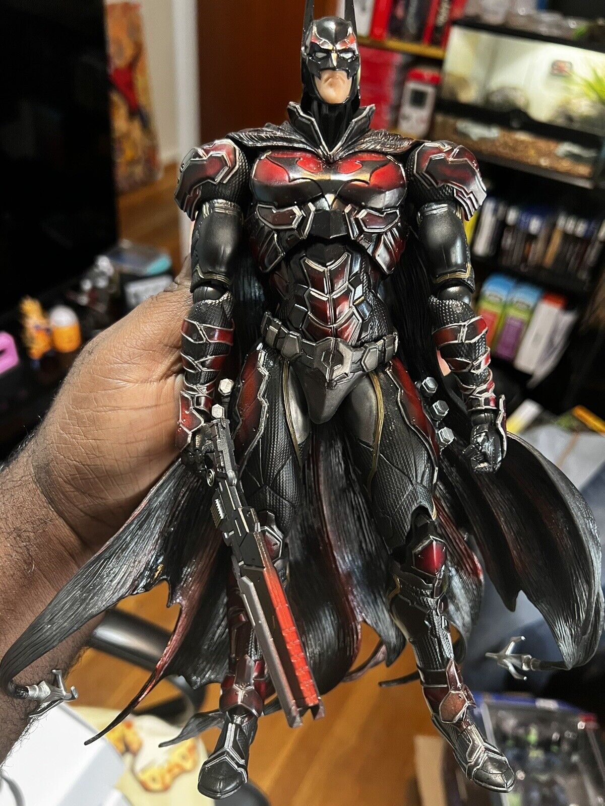 DC Comics ~ 10" BATMAN (RED VARIANT) FIGURE ~ Play Arts KAI ~ 100% Authentic