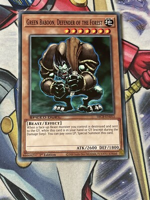 x3 Green Baboon, Defender Of The Forest - SBCB-EN053 - Common - First Ed - Mint