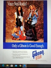 CUSTOM VINCE NEIL BAND PROMO POSTER 24X32 MOTLEY CRUE GIBSON GUITARS SUPER RARE