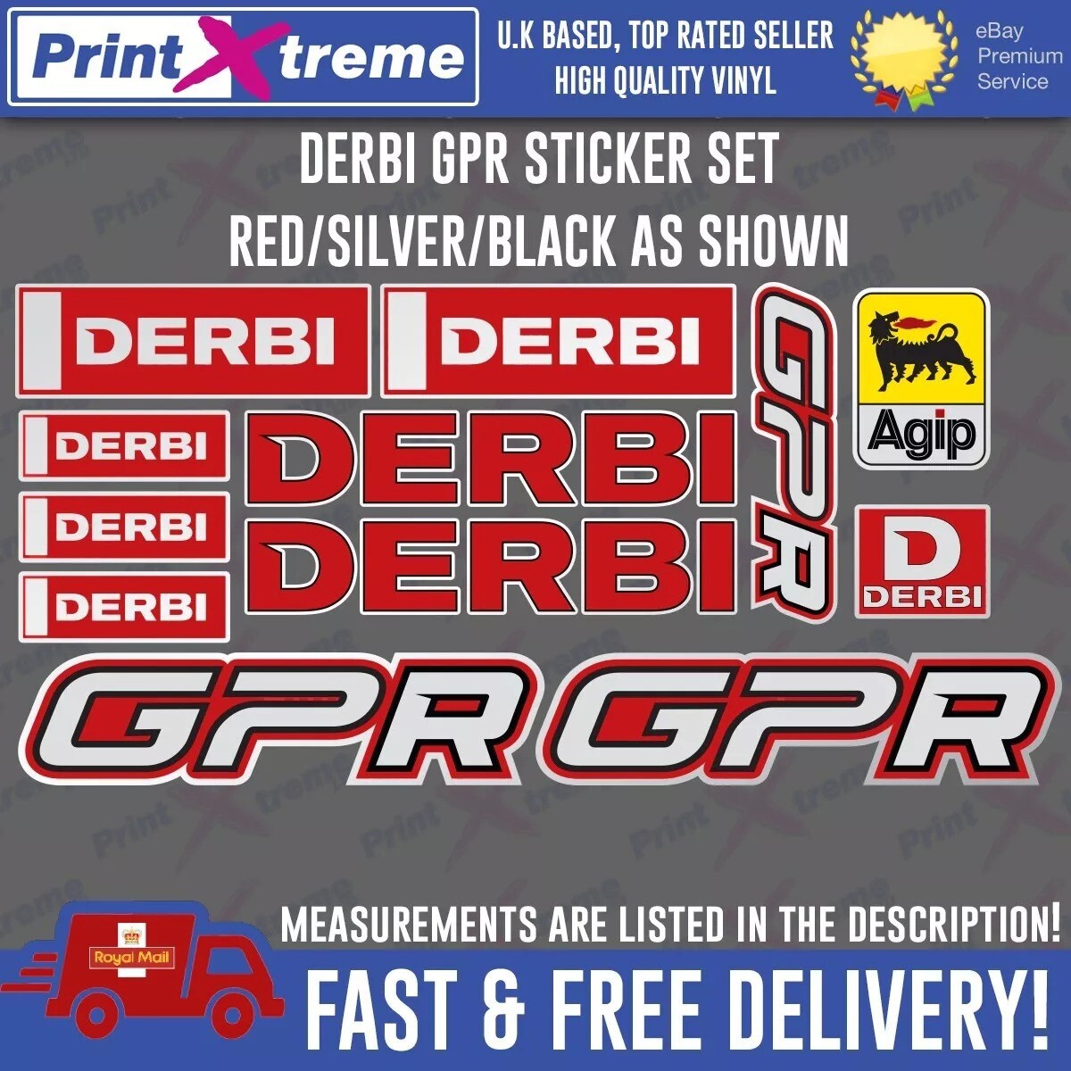 Derbi GPR stickers SM supermoto 50 125 red/black/silver