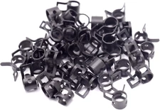 50Pcs 1/4 Inch (6Mm) ID Spring Band Type Action Hose Clamp, 0.25 Inch Black Mang