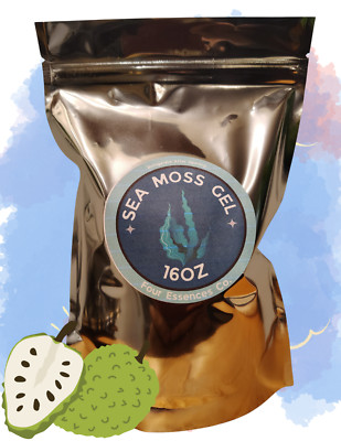 100% Organic Raw Caribbean (Irish) Sea Moss Gel | Soursop (Guanabana)