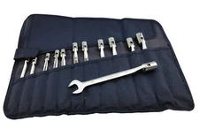 Open Jaw Spanner Set with Flexi-Head Socket Ends