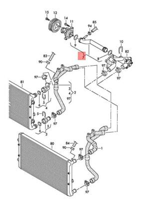 VW SKODA SEAT AMEO POLO DERBY VENTO-IND COOLANT PIPE 03E121065A