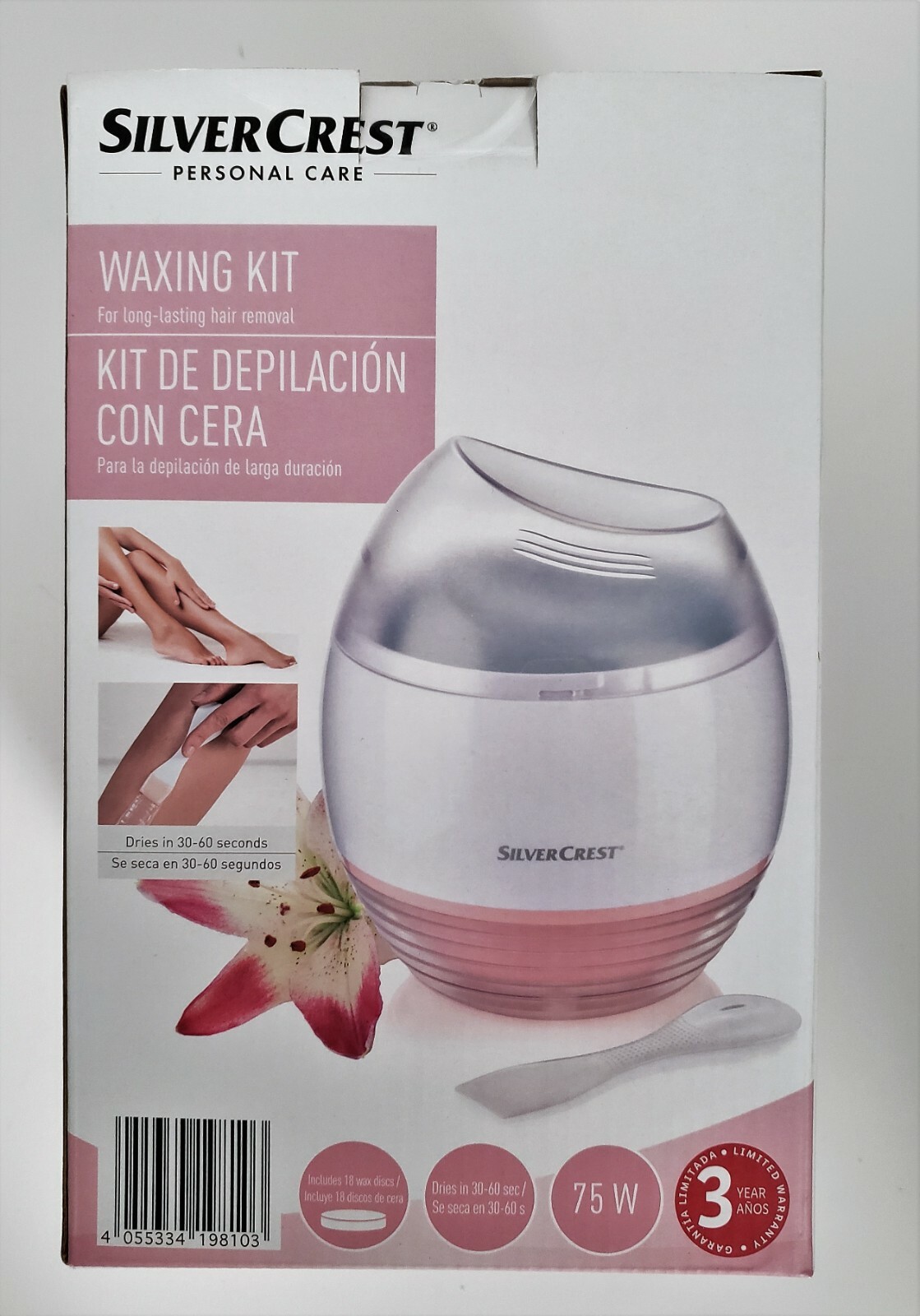 SilverCrest Hot Wax Kit 18 Wax Disks in pink For longlasting hair