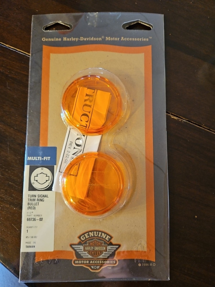 Harley-Davidson Bullet Trim Ring 2点セット Harley Davidson Signal Trim Ring Bullet Multi fit 69736-02 (Red