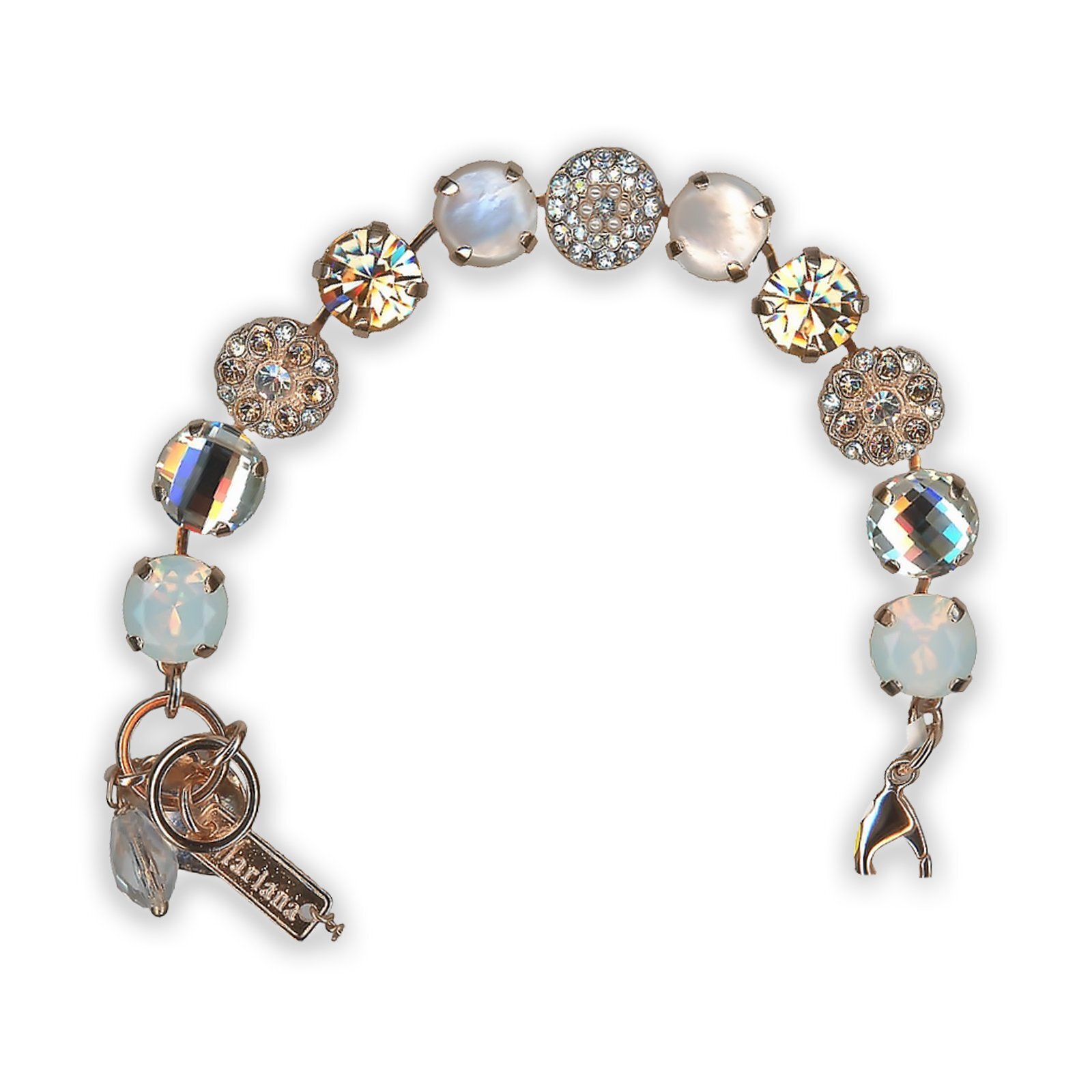 Mariana Gardenia Botanica Timeless White Shell Mineral Gold Bracelet