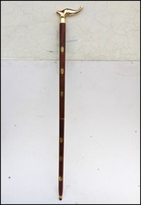 Solid Brass Elephant Head Handle Vintage Designer Wooden Walking Cane Stick Gift