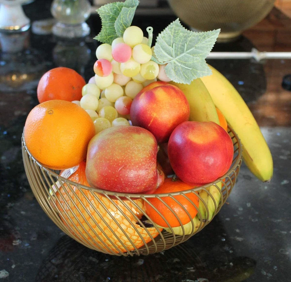 Metall Obstkorb Brotkorb Deko Gitter Korb Brötchen Gemüse Obst Schale Drahtkorb - Bild 4 von 4