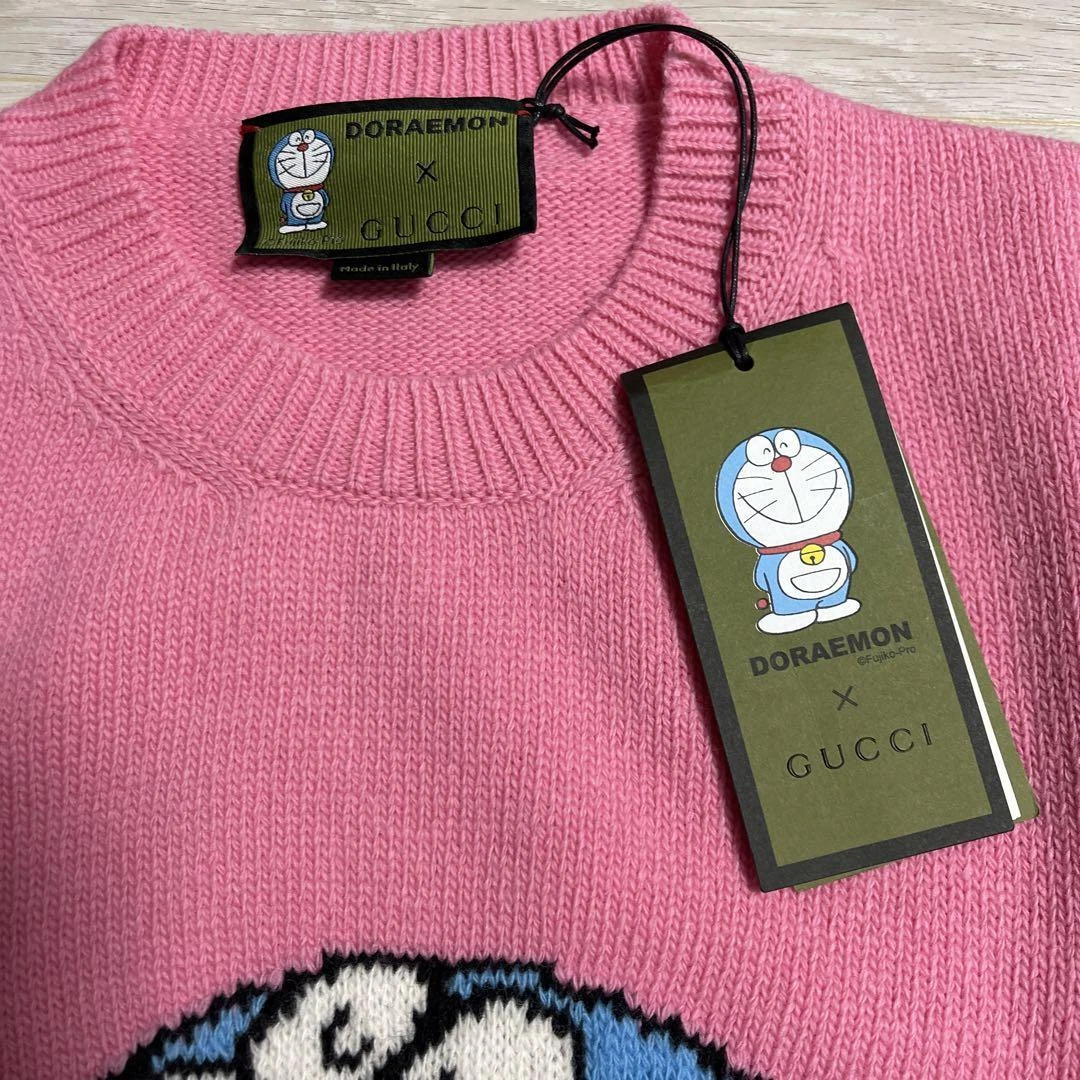 GUCCI x DORAEMON 50th Anniversary Wool Knit Sweater M size Pink Women’s