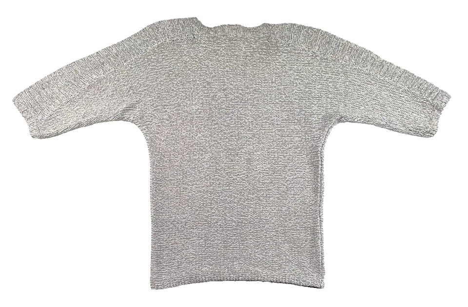 Suéter Chicos Gris Plata Brillante Lentejuelas Tejido Manga 3/4 Talla 1 Talla Pequeña Foto 2 de 4