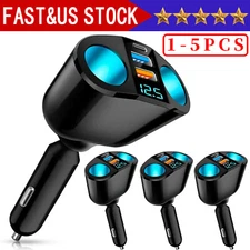 Outlet 12V Dual USB Car Cigarette Lighter Socket Splitter Power Adapter Charger