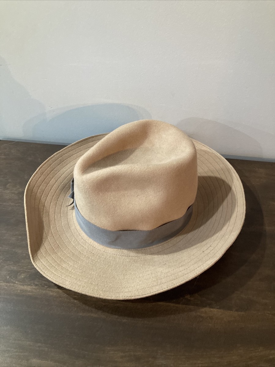 Betmar New York 100% Wool Fedora Hat with Gray bow, Brown Made In