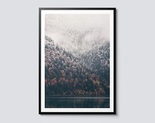 Trees and Lake, Landscape Photographic Print, Nature Wall Art, Forest Mountain