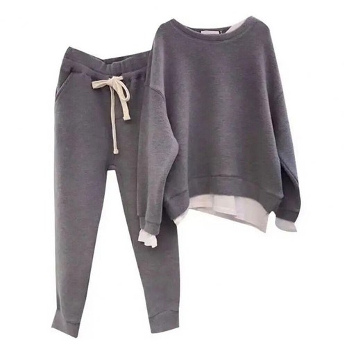Women Sweater Tracksuit Two-piece Style Outfit Sweatshirt Pants Sets - Picture 20 of 25