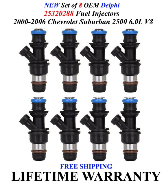 420cc NEW 8X OEM 4Hole Delphi Fuel Injectors For 200006 Chevy Suburban