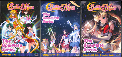 Sailor Moon 200 Episodes + 3 Specials + 3 Movies English Dubbed Complete 18 DVDs