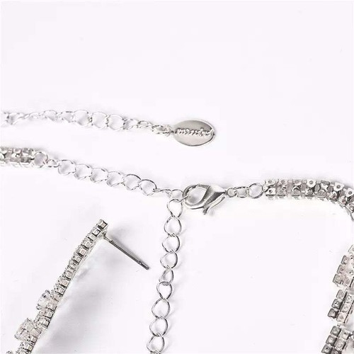 Wedding Necklace bracelet ring complete set silver shine jewelry - Picture 6 of 8