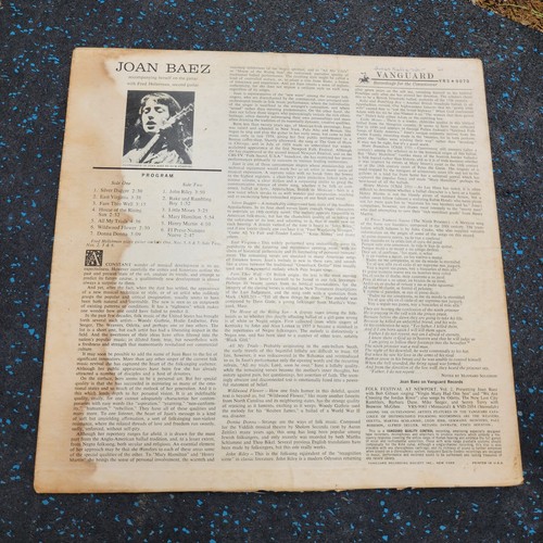 Joan Baez Vanguard VSD 2077 LP Vinyl Record Album - Foto 2 di 4