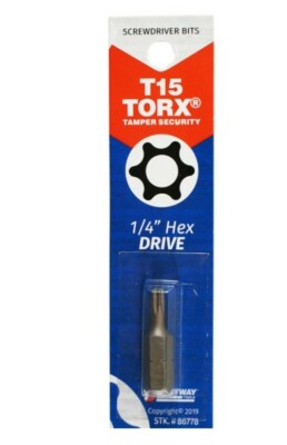 Best Way Tools  T15  Torx  Screwdriver Bit  1/4 in. Dia. x 1 in. 86778