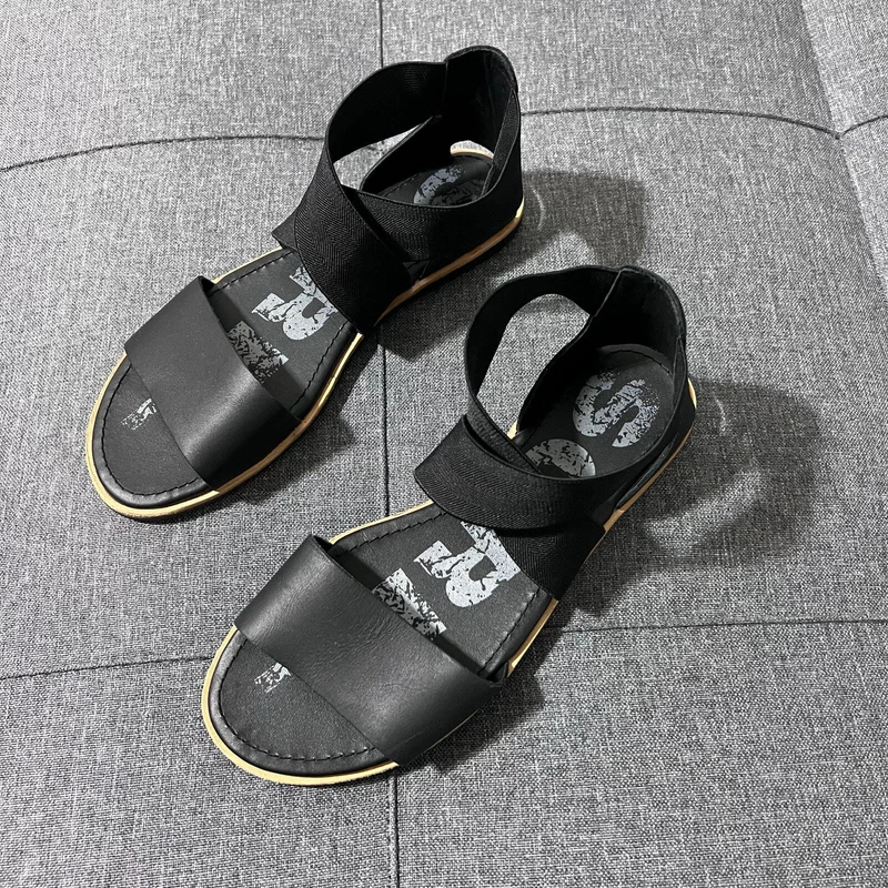 sorel ella cross strap leather shoes