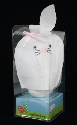 RARE! VINTAGE ADORABLE KIM & MILLER EGG CUP & EASTER BUNNY COZY NEW IN BOX