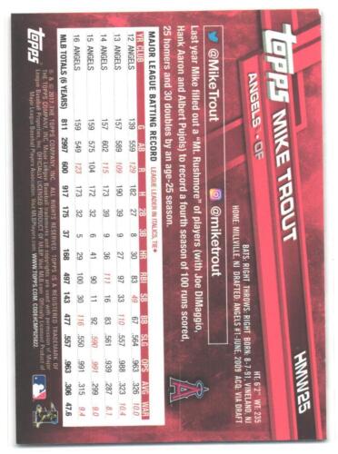 2017 Topps Holiday Mike Trout #HMW25 Metallic Snowflakes - Picture 2 of 2