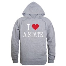 Arkansas State University Wolves A-STATE NCAA College I Love Hoodie Sweatshirt