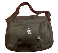 Colorado Rockies Black Laptop Messenger Bag - MLB Classic Logo Embroidered FB1