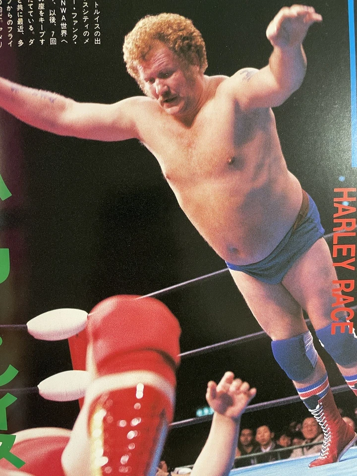 Harley Race Terry Gordy One Man Gang 1986 programa AJPW Exciting Wars WWF Foto 4 de 4