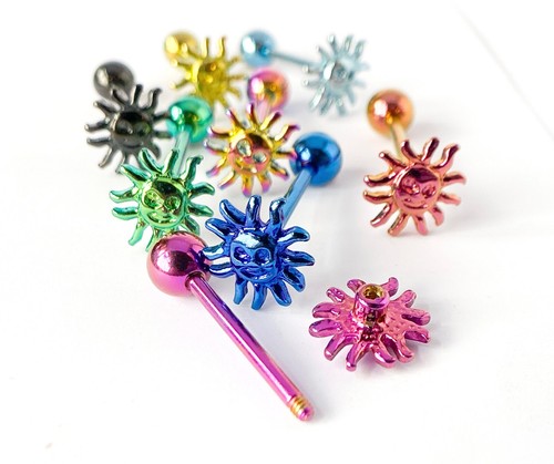 Titanium Anodized Design Tongue Ring 14g Tounge (150+ styles/colors available!) - Picture 18 of 110