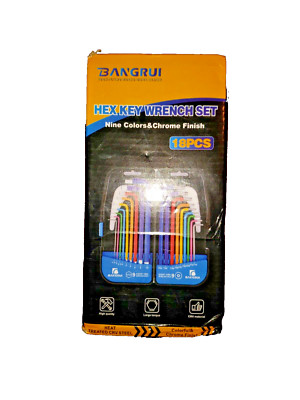 Bangrui Hex Key Wrench set 18 pcs 9 colors & chrome finish