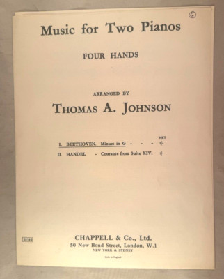 Beethoven, Minuet in G - Arranged by Thomas A. Johnson - Music for two Pianos