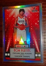 2022-23 Hoops Now Playing Holo Refractor Shaedon Sharpe Portland Trailblazers RC