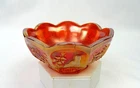 Northwood Signed Marigold Carnival Glass Singing Birds 4 5/8" Berry Bowl 1912-15