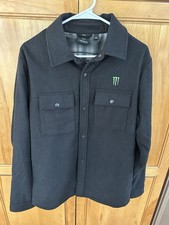 Giacca a scatto Monster Energy ricamata uomo M 44” DayBreak nera atleta shacket