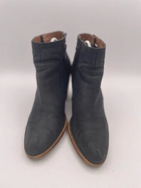 Lucky Brand Ankle Black Heels Bootie Women's Sz 7.5 Back Side Zip Leather - Image 2 of 4