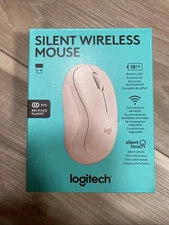 Pastel Pink Silent Wireless Mouse with USB connection; Logitech