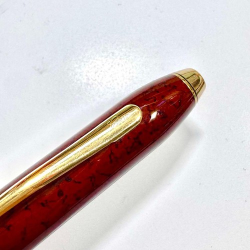 Penna a sfera CROSS Townsend fuori produzione in rosso, marrone e marmo - Foto 3 di 3