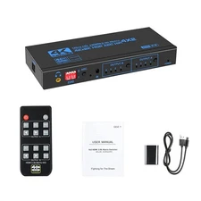 4X2 HDMI Matrix Switch Splitter 4K 60Hz with 3.5mm Jack Stereo out 4 in 2 out