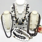 VINTAGE TO NOW COSTUME JEWELRY BEADED NECKLACE LOT, ASSORTED MATERIALS