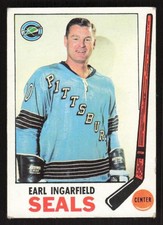 1969 TOPPS EARL INGARFIELD 87 VG HOCKEY OAKLAND SEALS