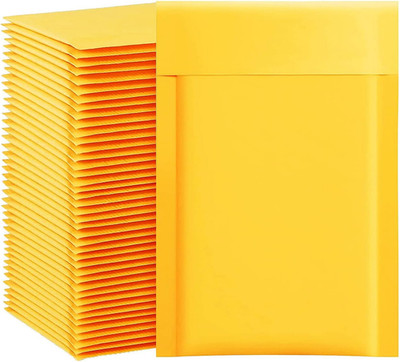 Kraft Bubble Mailers 4X8 Inch 100 Pcs,Small Self-Sealing Mail Shipping Bags,Yell