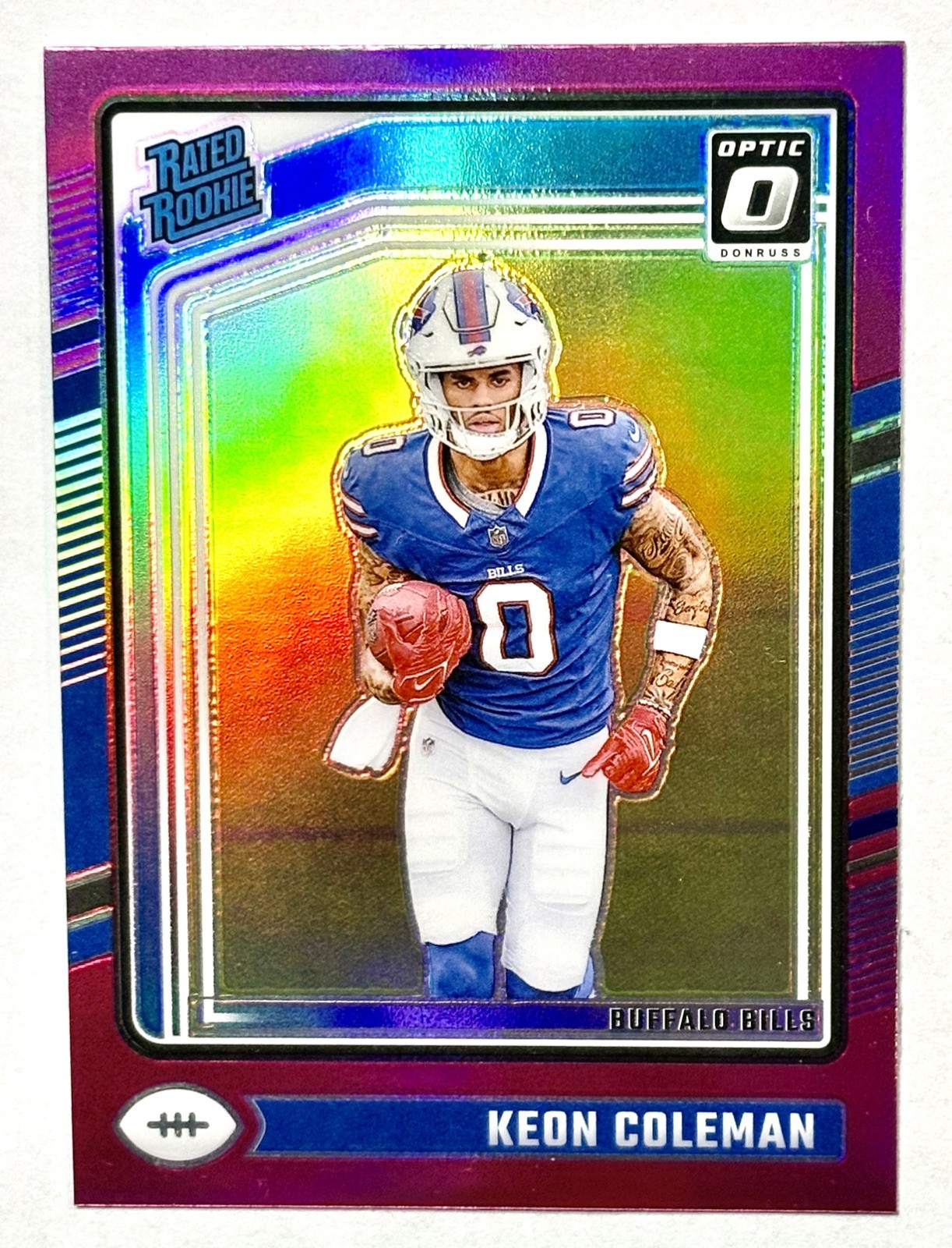 2024 Panini Donruss - Rated Rookie Keon Coleman #358 Optic Preview Pink Prizm
