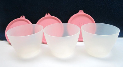 3 Vintage Tupperware Bowls #148 Refrigerator Small Wonderlier Containers + lids