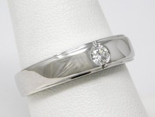 3.9 - 5.4 mm Platinum Solitaire Diamond Wedding Band Ring Sz 9 B9213