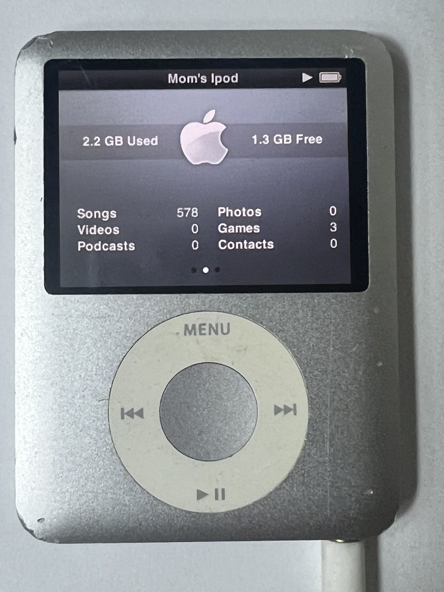 Apple iPod Nano 3rd Gen 4GB A1236 MP3 Player SILVER MB245LL/A